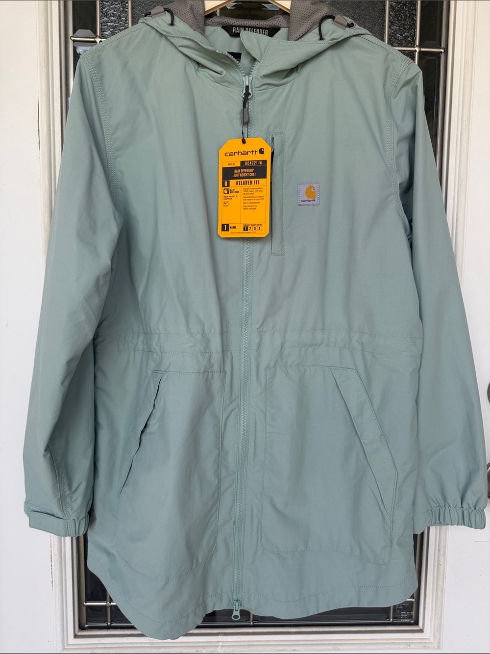 Carhartt rain defender light weight coat, ladies medium - new with tags!